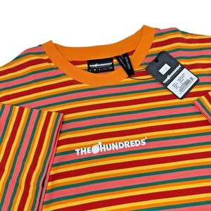 THE HUNDREDS NWT Deadstock Pink Yellow Red Orange Striped Pike SS T-Shirt XL